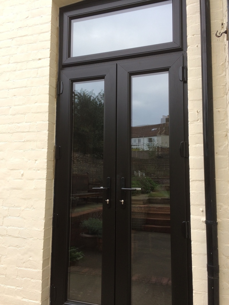 Upvc Double Glazed Frenc Doors Kent Home Improvements 01843 299000 French Doors High Security Double Glazed Upvc Black Grain 4 Hinges Per Sash